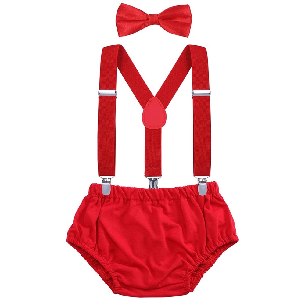 Red baby boy photo op outfit